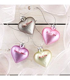 Pastel Candy Heart Glass Valentine's Day Ornament