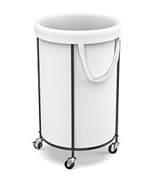 Rolling Laundry Hamper with Wheels, Black Laundry Basket Organizer, 110L Small Dirty Clothes Hamper with Removable Liner Bag for Bathroom, Bedroom Organization Storage(USPTO patent pending)