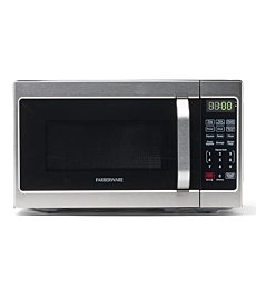 Farberware Countertop Microwave 700 Watts, 0.7 Cu. Ft. - Microwave Oven With LED Lighting and Child Lock - Perfect for Apartments and Dorms - Easy Clean Stainless Steel