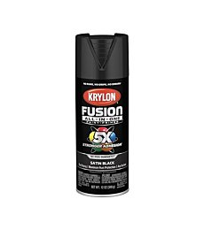 12 oz Krylon K02754007 Black Fusion All-In-One Paint & Primer Spray Paint, Matte