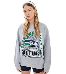 Junk Food Women's Seahawks Backfield Crew Sweatshirt, Heather Grey, XS