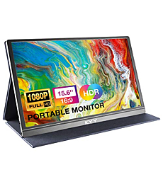 Portable Monitor 15.6inch 1080P FHD USB-C, HDMI Computer Display HDR IPS Gaming Monitor w/Premium Smart Cover & Screen Protector, Speakers, for Laptop PC MAC Phone PS4 Xbox Switch By KYY 