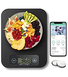 URAMAZ Smart Digital Food Scale for Weight Loss, Kitchen Food Scale Grams and Ounces with Nutritional Calculator, Food Weight Scale for Diet, Keto, Macro, Calorie, Cooking, Meal Prep 0.1oz/11lb