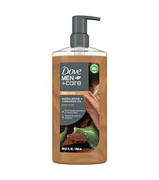 Dove Men+Care Body Wash Sandalwood + Cardamom Oil to Rebuild Skin in the Shower with Plant-Based Cleansers and Moisturizers 26 oz