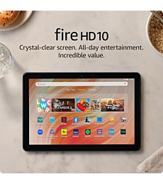 Amazon Fire HD 10 tablet, built for relaxation, 10.1" vibrant Full HD screen, octa-core processor, 3 GB RAM, latest model (2023 release), 32 GB, Black