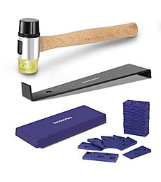 WORKPRO Laminate Wood Flooring Installation Kit with Reinforced Double-Faced Mallet, Heavy Duty Pull Bar, Tapping Block and 30-Piece Spacers Included,Multicolor