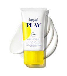 Supergoop! PLAY Everyday Lotion SPF 50-2.4 fl oz - Broad Spectrum Body & Face Sunscreen for Sensitive Skin - Great for Active Days - Fast Absorbing, Water & Sweat Resistant