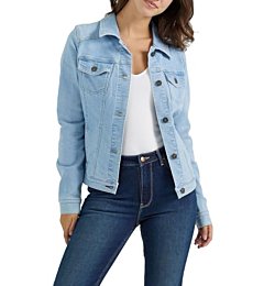 Wrangler Authentics Women's Stretch Denim Jacket, Light Wash, Medium