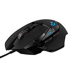 Logitech G502 HERO High Performance Wired Gaming Mouse, HERO 25K Sensor, 25,600 DPI, RGB, Adjustable Weights, 11 Programmable Buttons, On-Board Memory, PC / Mac