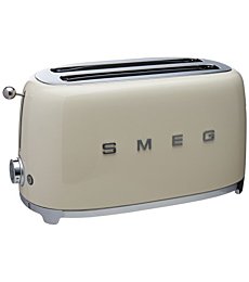 SMEG 2-slice toaster in a beautiful cream color with chrome accents.