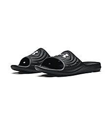 Under Armour mens Locker Iv Slide Sandal, Black Black White 001, 12 US