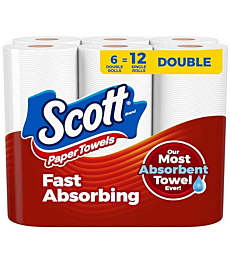 Scott Paper Towels, Choose-A-Sheet, 6 Double Rolls = 12 Regular Rolls (100 Sheets Per Roll)