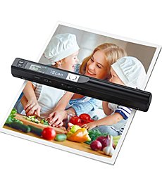 Hczrc Portable Scanner, Photo Scanner for A4 Documents, Handheld Scanner for Business, Photo, Picture, Receipts, Books, JPG/PDF Format Selection, UP to 900 DPI, with 16G SD Car