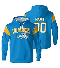 OAOANS Los Angeles Hoodies Custom Personalized Football Apparel Customized Name Number Pullover Sweatshirt Hoodie Gifts For Men Women Kids