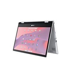 ASUS Chromebook Flip CX1 Convertible Laptop, 14" FHD NanoEdge 360-degree Touchscreen, Intel Celeron N6000 4-Core Processor, 128GB eMMC Storage, 8GB RAM, ChromeOS, Transparent Silver, CX1400FKA-AS88F