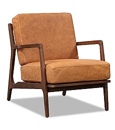 POLY & BARK Verity Lounge Chair, Single, Cognac Tan