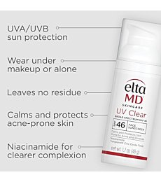 EltaMD UV Clear Face Sunscreen tube.