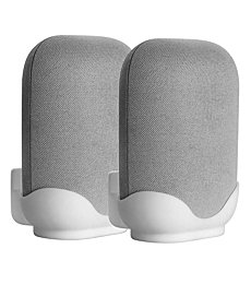 2 Pack Wall Mount Compatible with Google Nest Audio Speaker,Built in Cord Management Easy Install,Stable Stand Google Nest Audio Smart Speaker Holder Accessories for Space-Saving, White