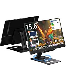 Ingnok Portable Monitor - Ultra-Slim 15.6 Inch FHD IPS Laptop Screen Extender with Adjustable Stand, USB-C Compatible, Ideal for Travel and Office