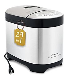 KITCHENARM 29-in-1 SMART Bread Machine with Gluten Free Setting 2LB 1.5LB 1LB Bread Maker Machine with Homemade Cycle - Stainless Steel Breadmaker with Recipes Whole Wheat Bread Making Machine