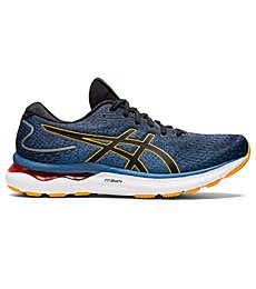 ASICS Men's Gel-Nimbus 24 Running Shoes, 8, Azure/Amber