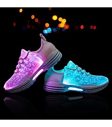 LED Light Up Shoes for Men Women, Light Fiber Optic LED Shoes Luminous Trainers Flashing Sneakers for Festivals, Christmas, Halloween, New Year Party, DIYJTS 