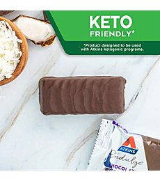 Endulge Treat Chocolate Coconut Bar. Rich Coconut & Decadent Chocolate. Keto-Friendly. Value Pack (10 Bars)  Atkins 