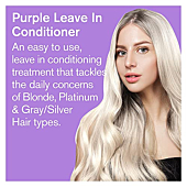 Purple Leave in Conditioner for dry & damaged Blonde, Platinum & Gray/Silver Hair. Light toning, Hydrating & Detangling. Peta-approved, Vegan & Cruelty-Free. Sulfate & Paraben Free.