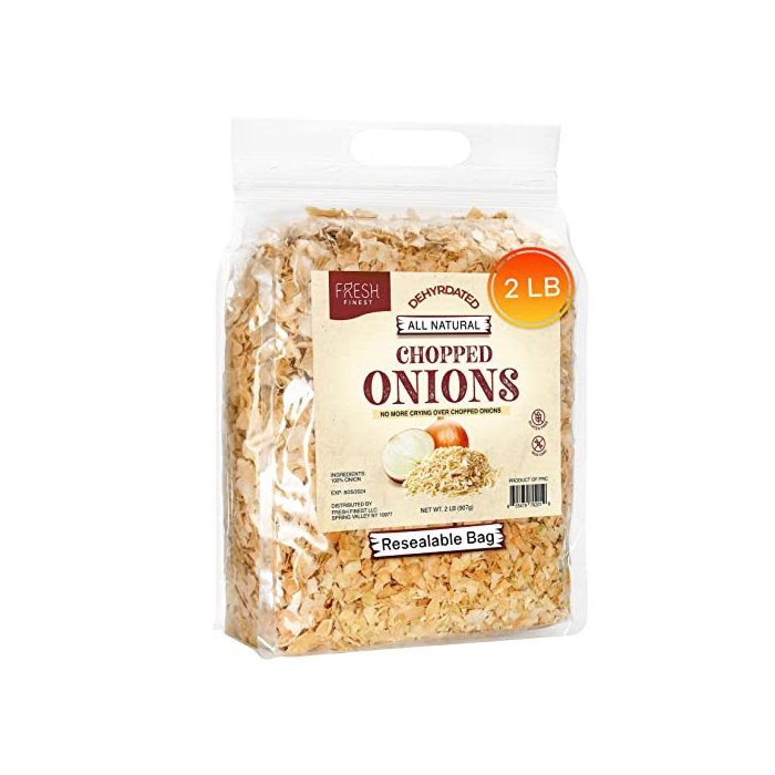 Dehydrated Chopped Onion Flakes 2 LB Bulk, Dried Onion For Soups, Stews, Vegetables, & All your Dishes, Dehydrated onions Perfect for emergency food supply