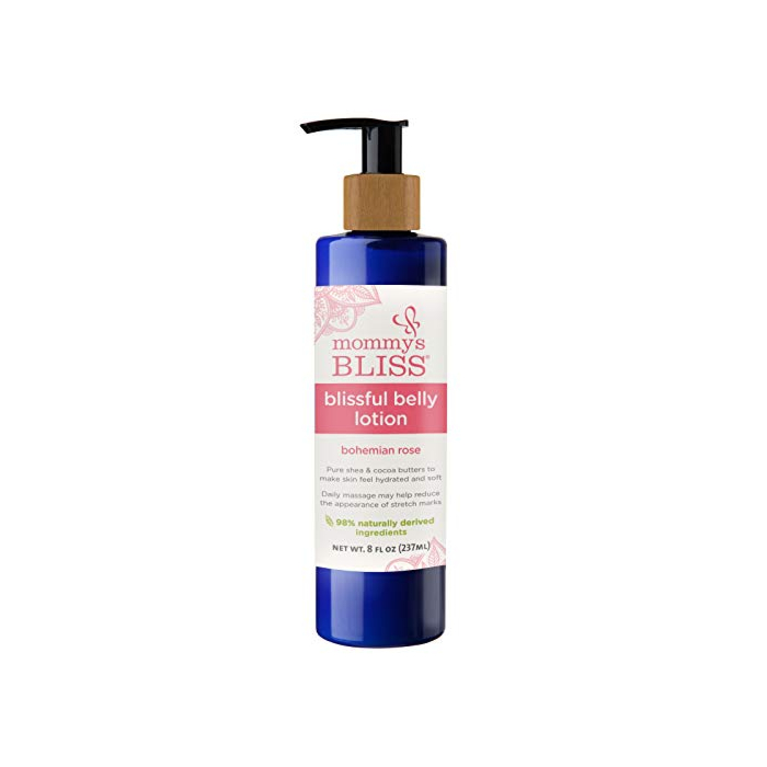 Mommy's Bliss Belly Lotion: For Hydrated, Resilient, & Elastic Skin During Pregnancy, Reduce Stretch Mark Appearance with Cocoa Butter, Vitamin E, Aloe, & Natural Oils, Bohemian Rose Scent, 8 Fl Oz