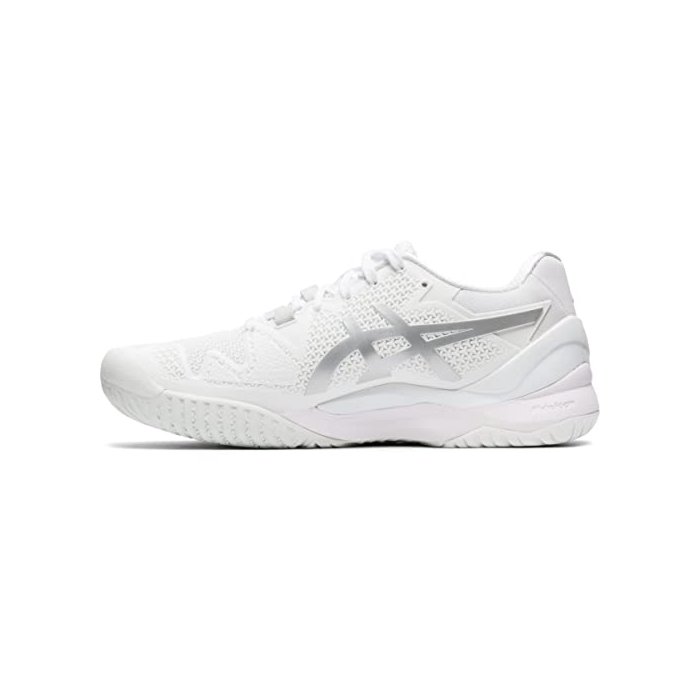 ASICS Women's Gel-Resolution 8 Tennis Shoes, 8, White/Pure Silver