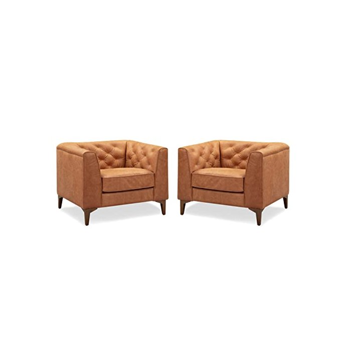 POLY & BARK Essex furniture, 40 inches (Set of 2), Cognac Tan