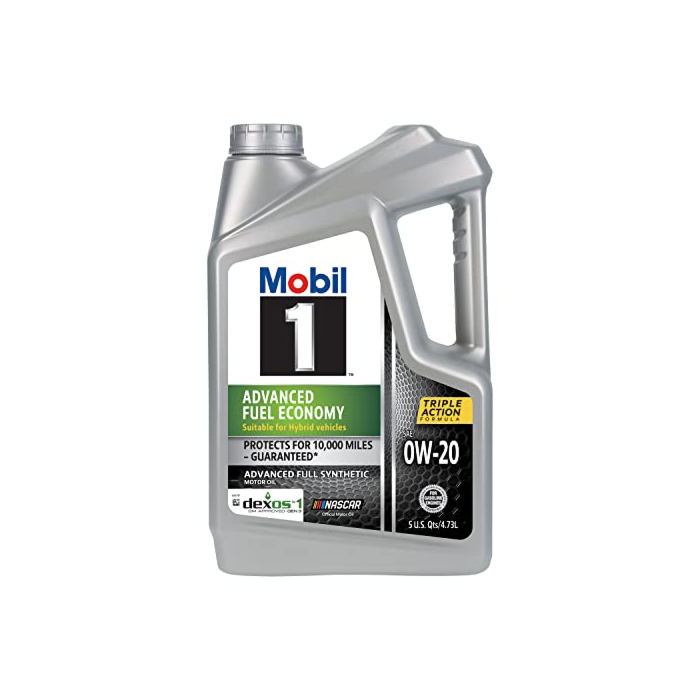 Mobil 1 Advanced Fuel Economy Full Synthetic Motor Oil 0W-20, 5 Quart