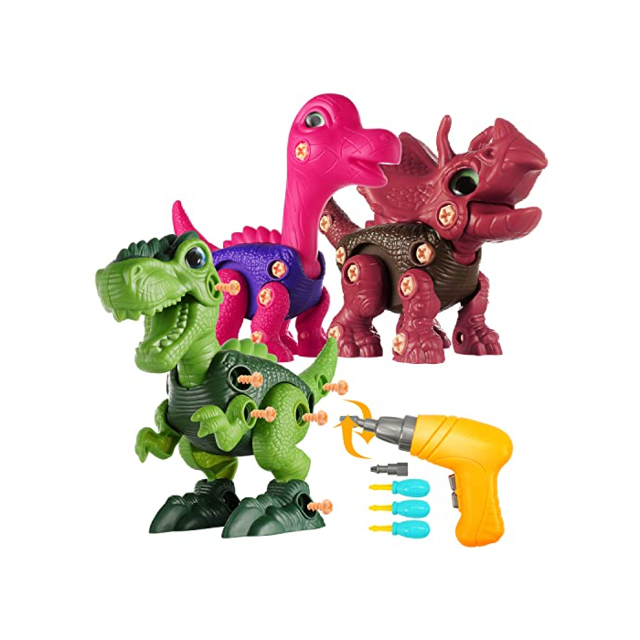 Alyfini Dinosaur Toys Kids Toy for 8,7,6,5,4 Year Old, Take Apart Dinosaur Toys Stem Educational Construction Building Toys for Kids with Electric Drill, Birthday Gifts for Toddlers Boys Girls Age 3-5