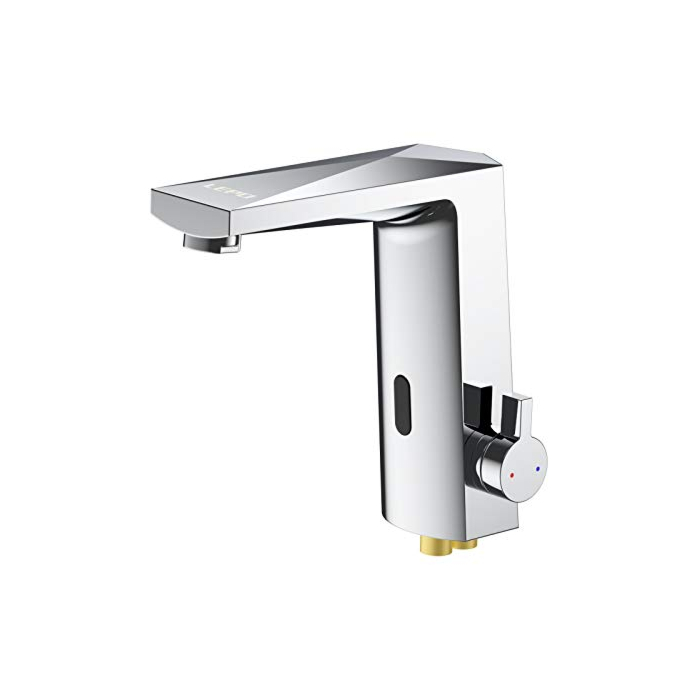 LEPO Touchless Sink Sensor Faucet, Automatic Motion Sensor Bathroom Sink Faucet Single Handle Brass Faucets Ideal for Kitchen Bathroom Basin Hotel