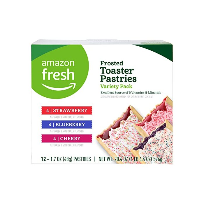 Amazon Fresh - Toaster Pastries Variety Pack (Strawberry, Blueberry, Cherry), 12ct