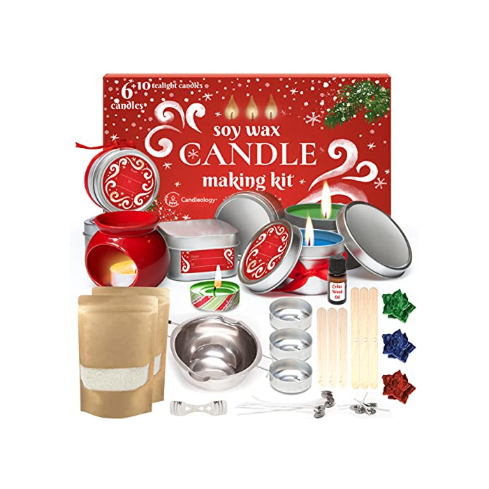 Soy Candle Making Kit for Adults - Winter Candle Maker Kit - DIY Candle Making Kit for Beginners - Winter Candles Making Kit - Winter Crafts for Adults Women - Winter Craft Supplies