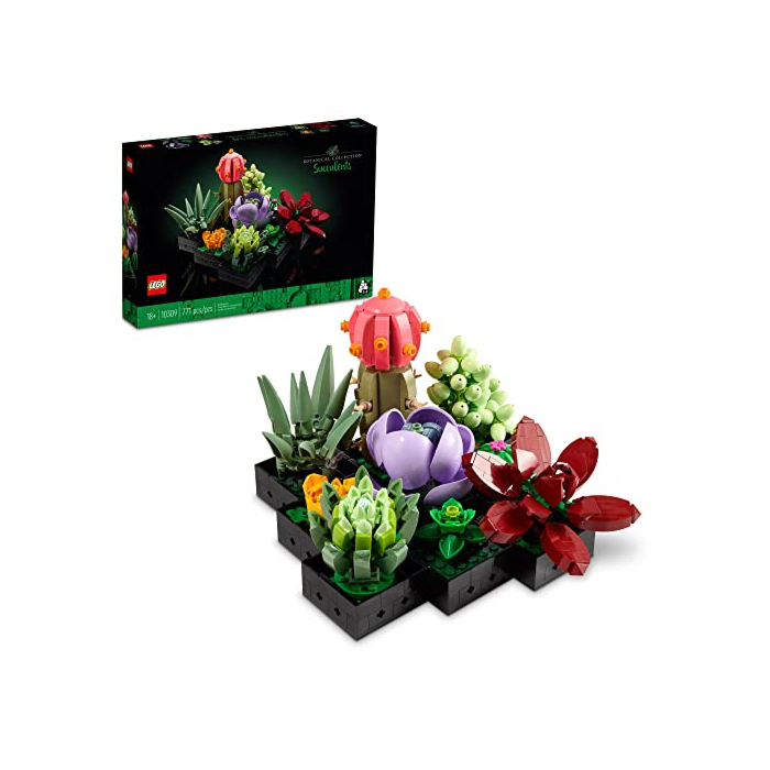 Lego Icons Succulents 10309 Artificial Plants Set for Adults, Home Decor, Birthday, Creative Housewarming Gifts, Botanical Collection, Flower Bouquet Kit