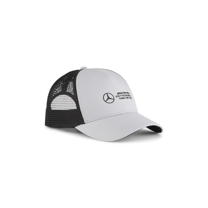 PUMA Standard Mercedes Formula 1 Trucker Cap, Silver, One Size