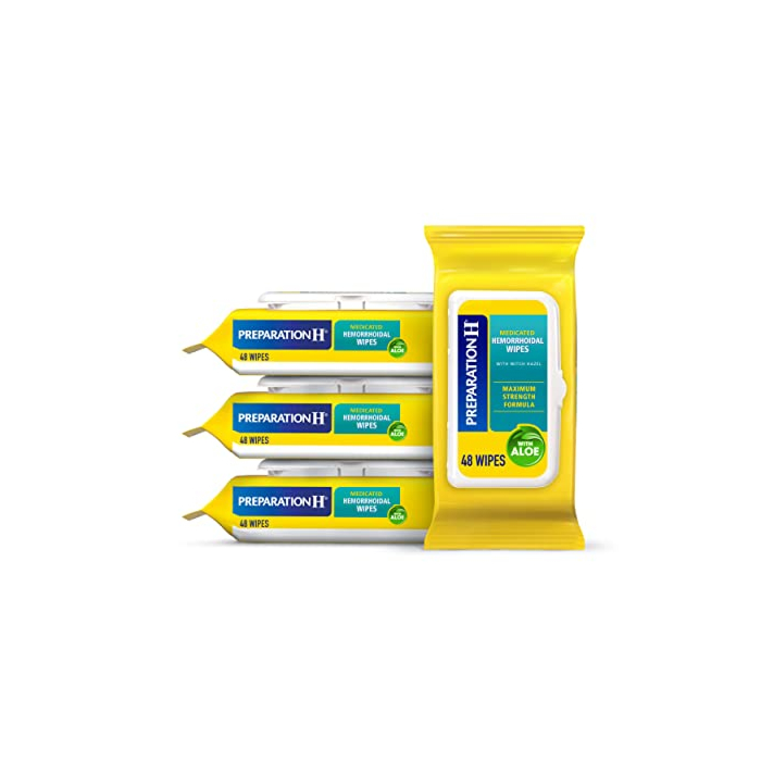 Preparation H Hemorrhoid Flushable Wipes with Witch Hazel for Skin Irritation Relief - 192 Count