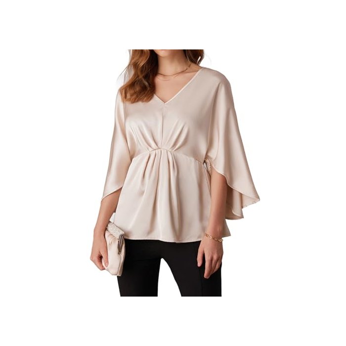 Grace Karin Women's Satin Peplum Top - Soft drape, elegant silhouette.