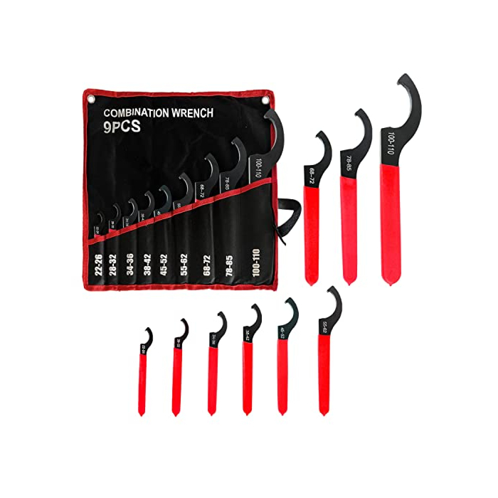 MomsUnited – Adjustable Spanner Wrench Set of 9 – Premium Quality Castle Nut Wrench – Suitable for Professional Use – Coilover Wrench with Precise Design