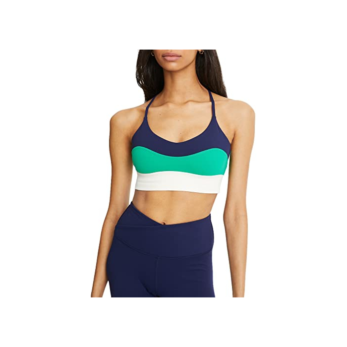 Bandier SJ-SJB10026-THE Bryn Strappy Bra-Navy/Camp Green/Cream-S