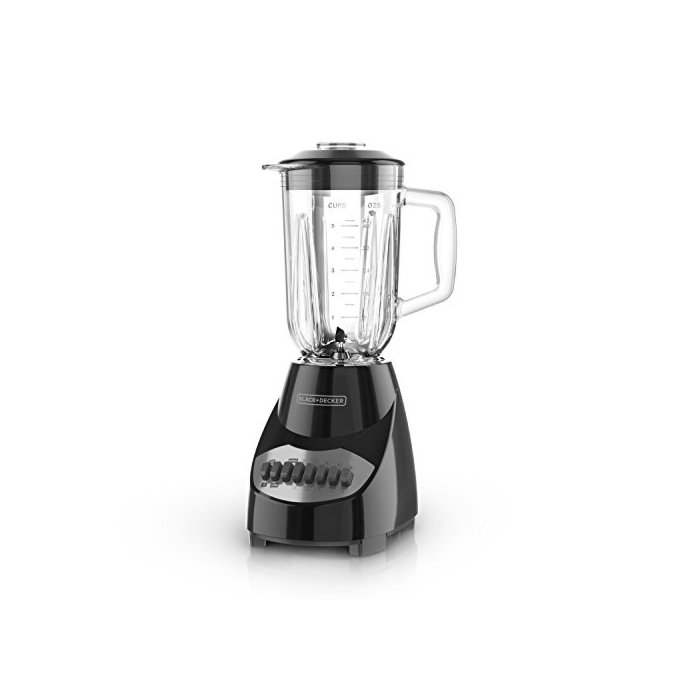 BLACK+DECKER 10-Speed Countertop Blender, BL2010BG, 6-Cup Glass Jar, Dishwasher-Safe, Stainless Steel Blade, Suction Feet