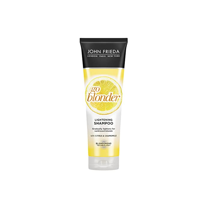 John Frieda Go Blonder Shampoo, Gradual Hair Lightening Shampoo, with citrus and chamomile, featuring our BlondMend Technology, 8.3 Ounce (2 Pack)