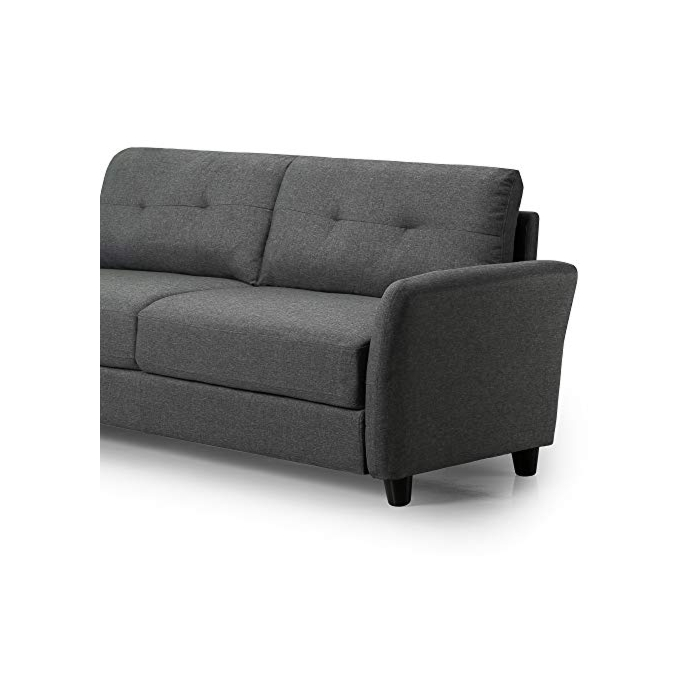 ZINUS Ricardo Sofa Couch / Tufted Cushions / Easy, Tool-Free Assembly, Dark Grey