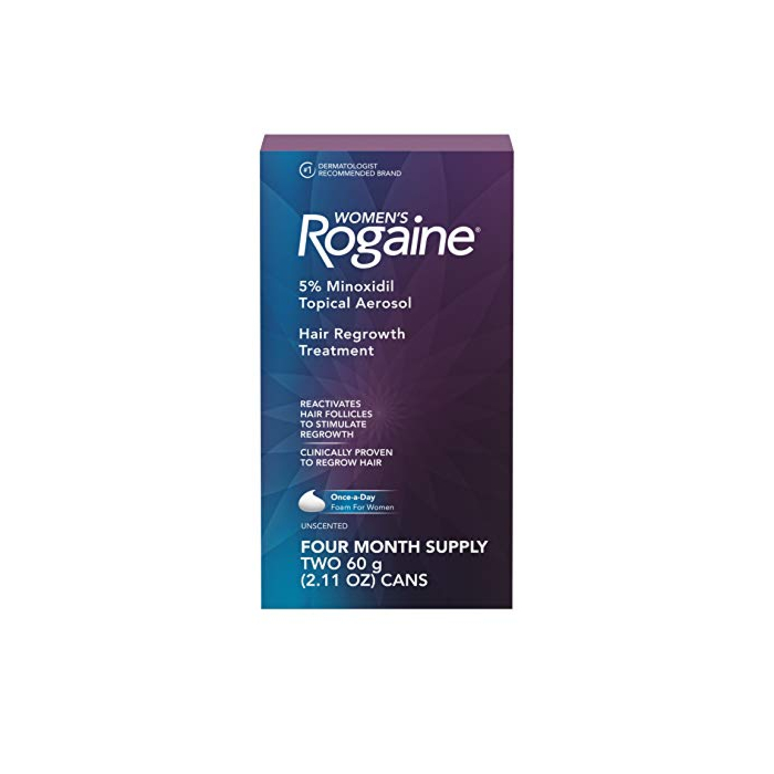 Women's Rogaine 5% Minoxidil Foam for Hair Thinning and Loss, Topical Treatment for Women's Hair Regrowth, 4-Month Supply