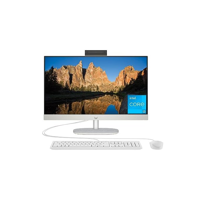 HP 23.8 inch All-in-One Desktop PC, FHD Display, Intel Core i3-N300, 8 GB RAM, 512 GB SSD, Intel UHD Graphics, Windows 11 Home, 24-cr0042 (2023)