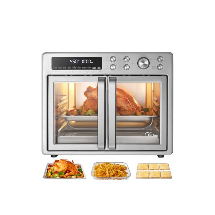 Midea Flexify Toaster Oven Air Fryer Combo - Sleek Stainless Steel Design