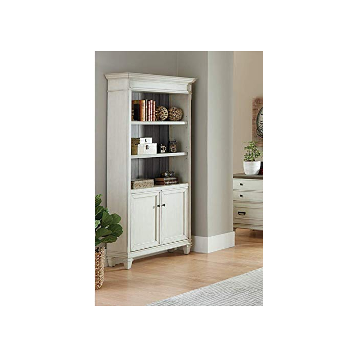 Martin Furniture Bookcase with Lower Doors, White